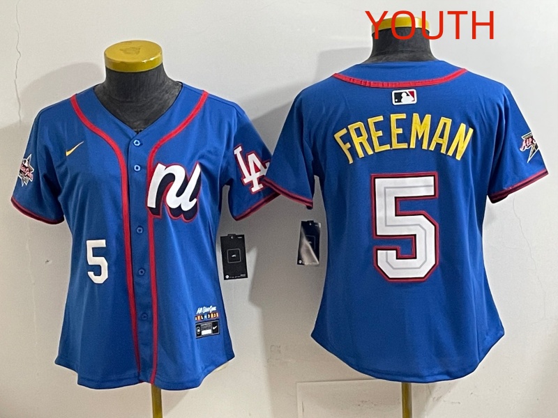 Youth 2025 Los Angeles Dodgers #5 Freeman Blue Nike 2025 MLB All Star Jersey style 026